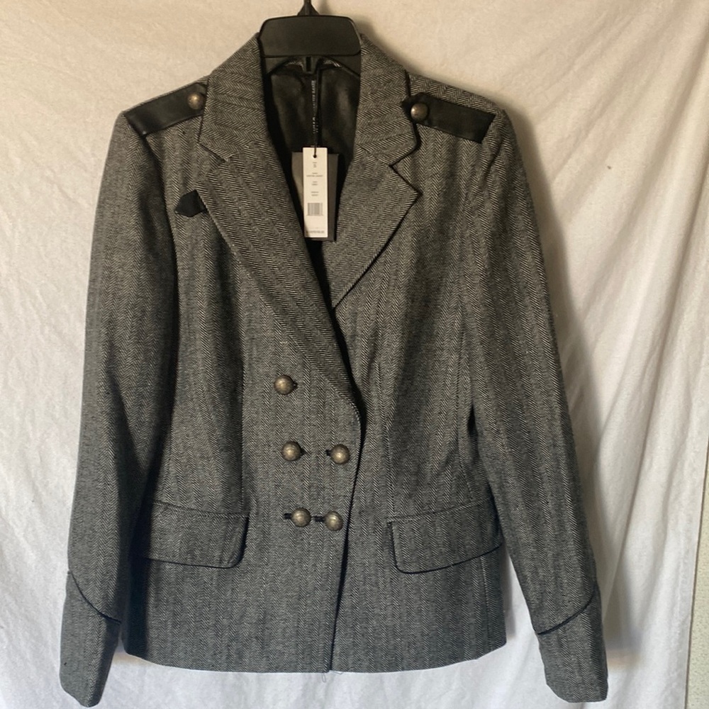 Walter Baker Gray/Black Houndstooth Double Breasted Blazer New w/tags
